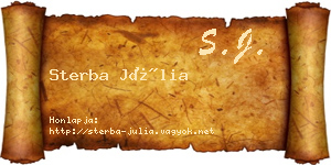 Sterba Júlia névjegykártya